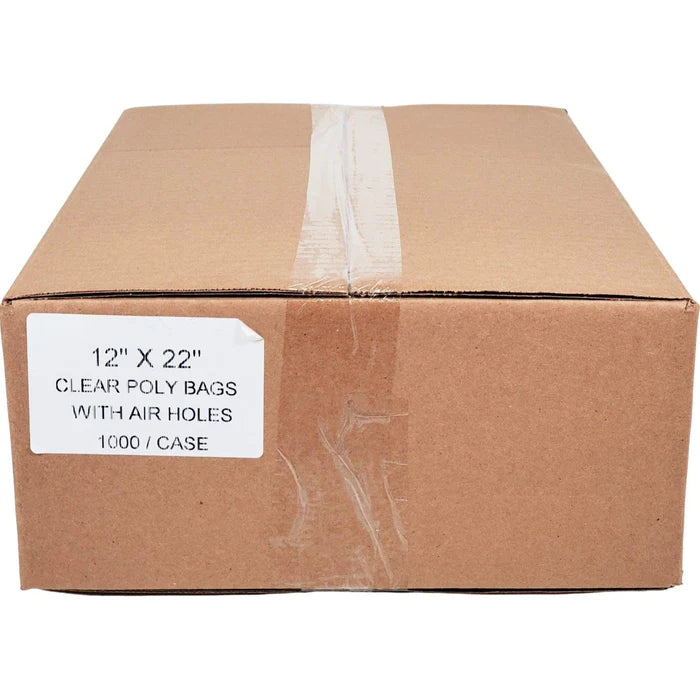 12"x22" Poly Bags - Clear - w/Holes