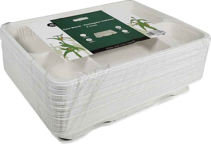 Corn Starch - Rectangular Cont./Thali - 6 Comp