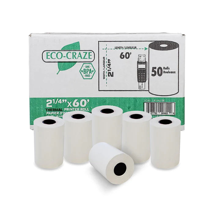 2 1/4"x60' Thermal Rolls