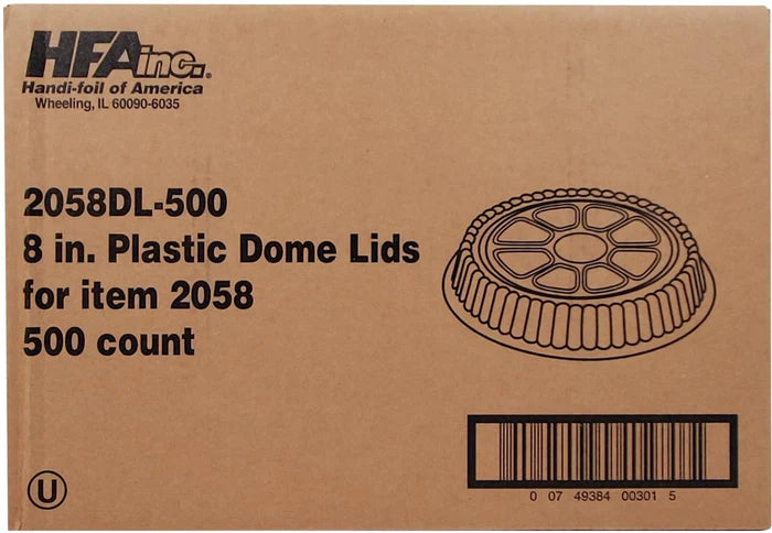 8" Dome Lids - Round Container - 2058DL