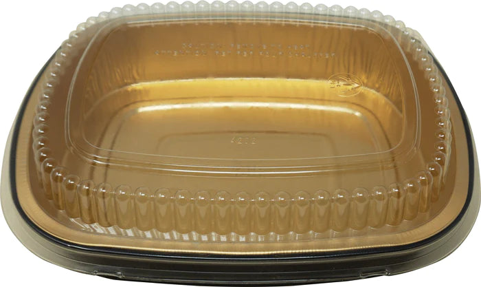 Gold Gourmet To Go Entree Pans With Lids - Medium - 4202-70-50WDL