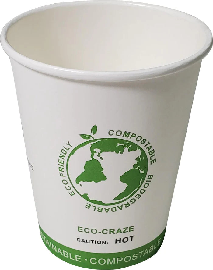 8oz PLA Single Wall Hot Paper Cup - Printed