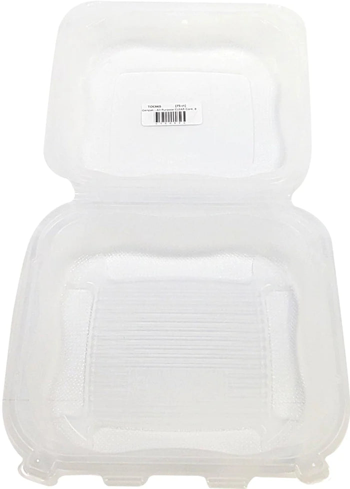 Hinged Cont. Large - Clear 8.35"x8.32"x2.88" - CLX200-CL