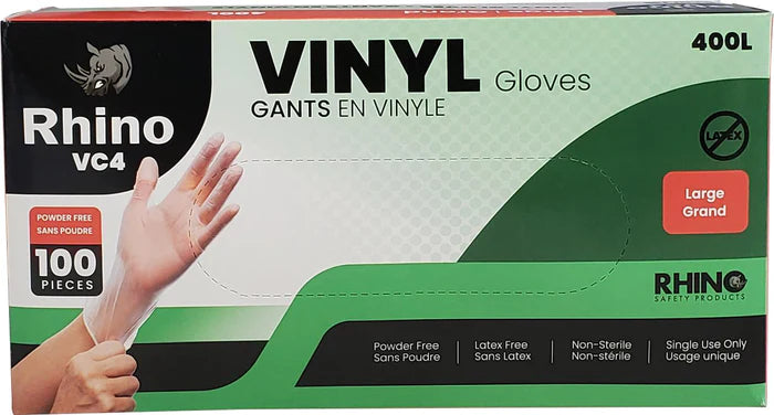 VC4 - Clear Vinyl Gloves - Large - 400L