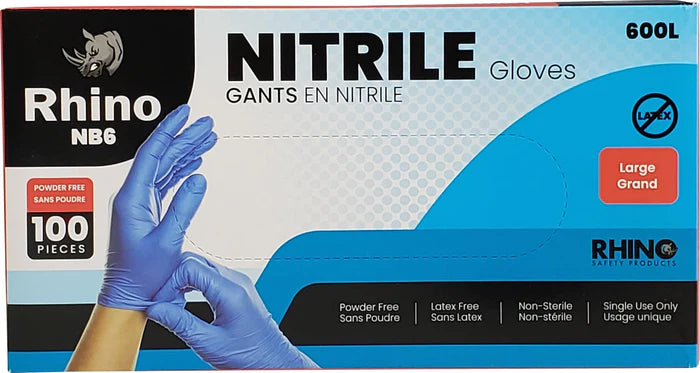 NB6 - Blue Nitrile Gloves - Large - 600L