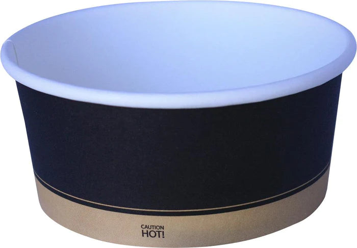 10 oz Paper Soup Container - Ebony Print - 10SCE