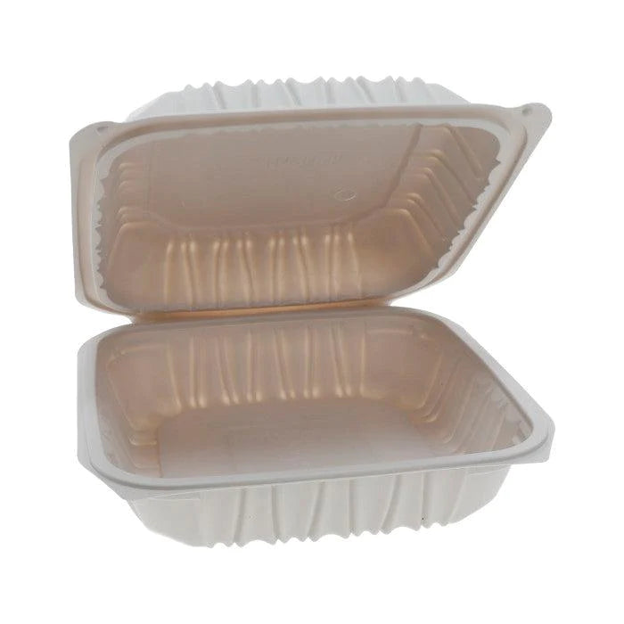 Hinged Lid - 8.5" 1 Comp Container - White