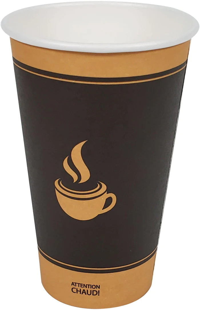 16oz Hot Paper Cups - Ebony Print