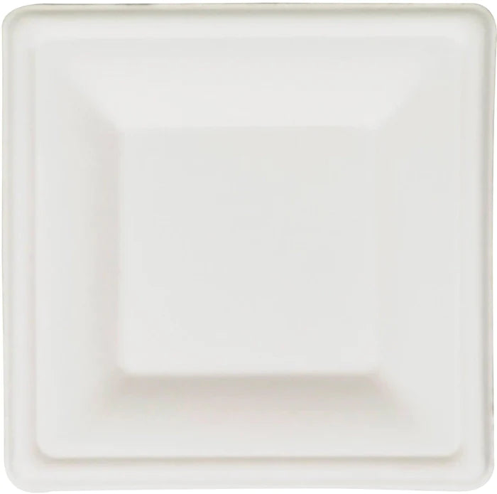 9" Bagasse Round Plate - 3 Compartment