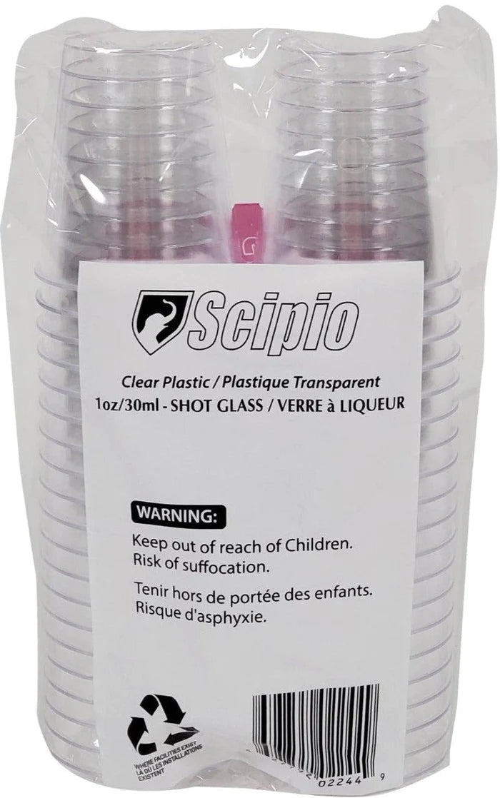 1oz Clear Plastic Shot Glass