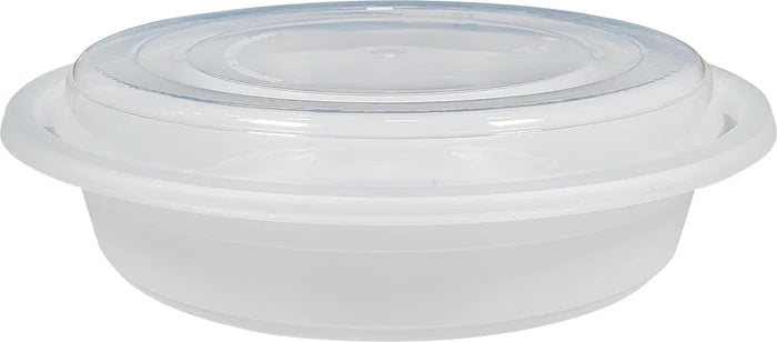 7" Round Plastic Container - White - 923W