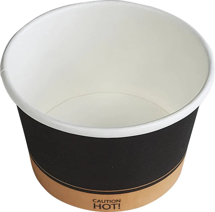 4 oz Paper Soup Container - Ebony Print - 4SCE