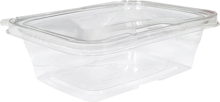 TS24 - Safe-T-Fresh - Tamper Resistant Plastic Hinged Container - Clear - 24 oz