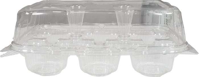 10"x7"x3.5 Hinged Lid Container for 6ct Cupcake