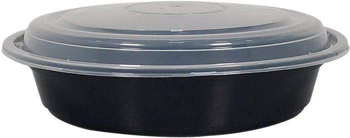 9" Round White Plastic Container