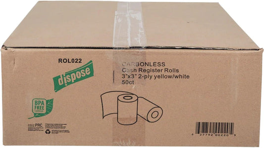A02-21030 - 3" x 3" 2 Ply Yellow/White - Bond Paper - 50 ct