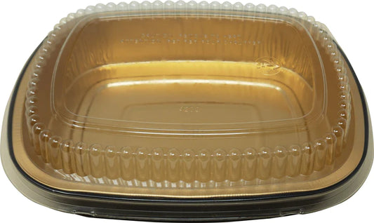 Gold Gourmet To Go Entree Pans With Lids - Medium - 4202-70-50WDL