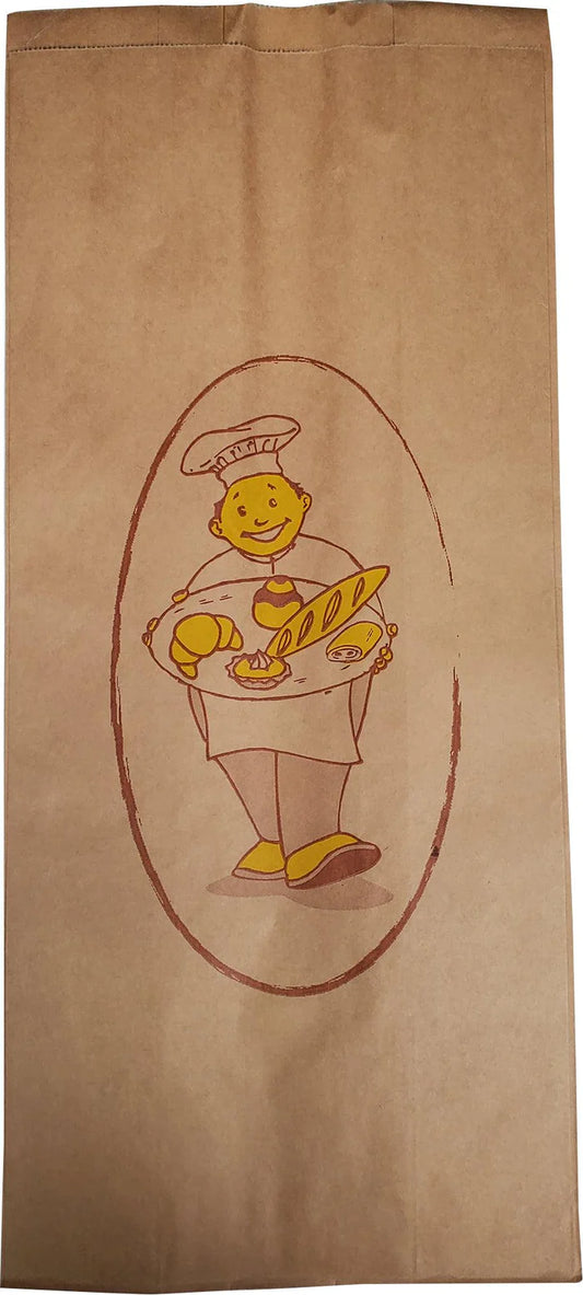 CP Bread Bag 7x4x16 Kraft Printed Paper Medium