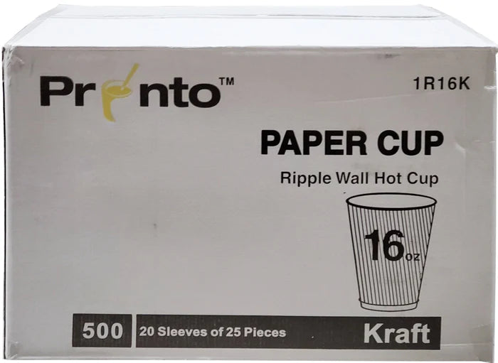 16oz Paper Cup - Ripple - Kraft