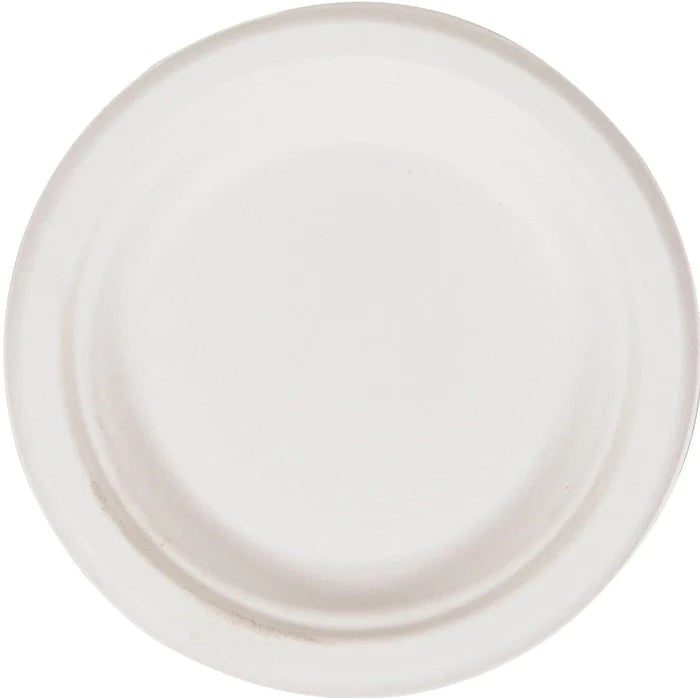 6" Round Bagasse Plate - Retail Pack