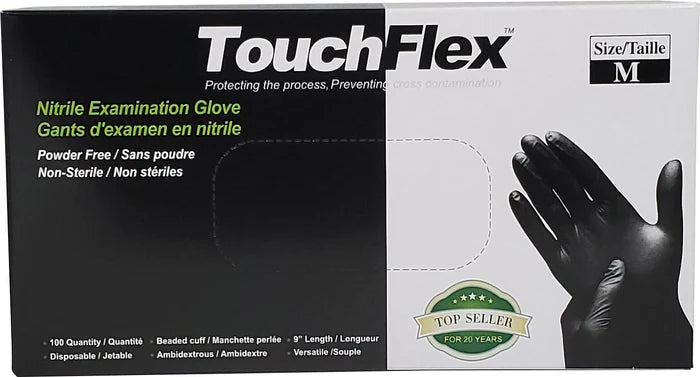 TouchFlex - Gloves - Black Nitrile - Medium