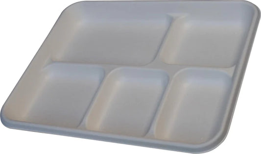 5 Compartment Bagasse Tray - Retail Pack