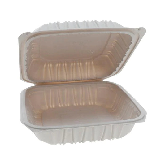 Hinged Lid - 8.5" 1 Comp Container - White