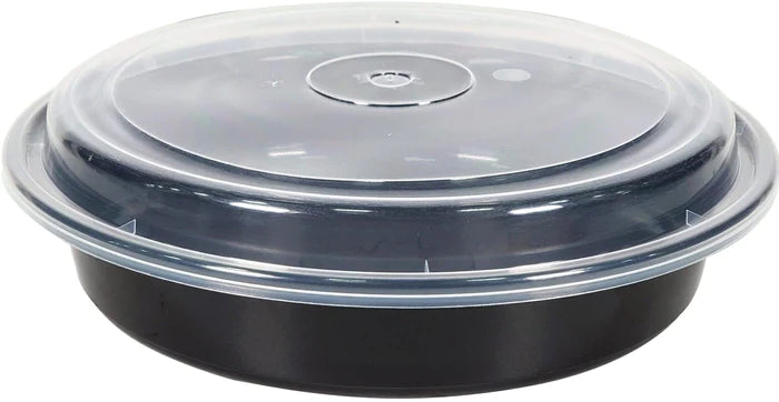 9" Round Plastic Container Set - Black
