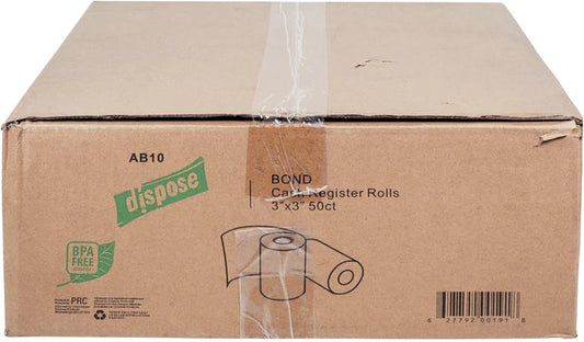 B01-1104 / 3" x 155' Bond Rolls 50CT - AB10