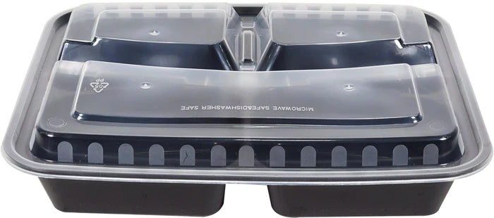 33oz 3 Comp. Rectangle Container - White