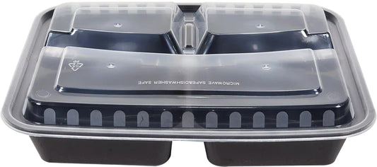 33oz 3 Comp. Rectangle Container - White