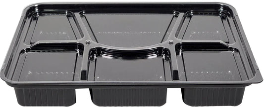 Take Out Tray - 6 Comp. - Combo - Black/White (Thali)