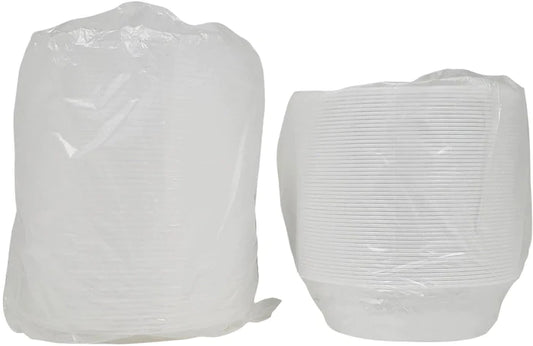 6" Plastic Container Sets Round - White - 918W