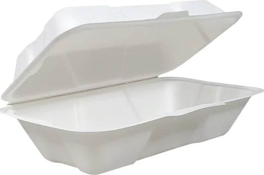 Hot Dog - 8.45"x4.72"x2.77" - Bagasse Hinged Conatiner