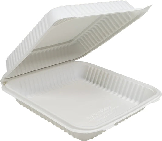 Corn Starch Clamshell Container - 9X9 - 1 Comp