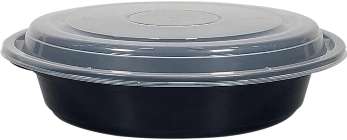 Plastic Container 30oz/8" Round Black - JR30B