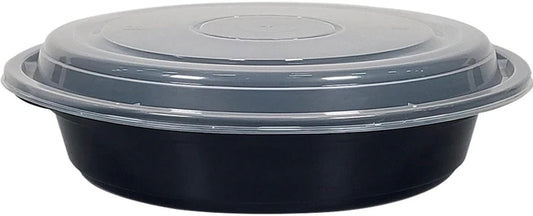 Plastic Container 30oz/8" Round Black - JR30B