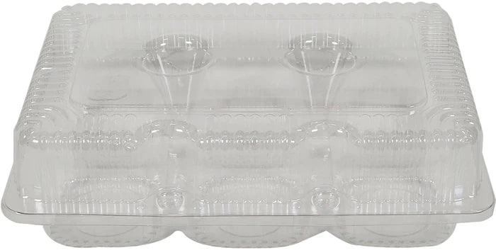 6 Regular Muffins Container - 8.5" x 5.876" x 2.5" - PET - VEL-021
